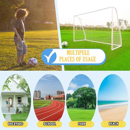 KATARUS Soccer Goal 12x6FT/10x6.5FT/8x6FT/8x5FT/6x4FT Outdoor Soccer Net Goals for Backyard with Weatherproof UPVC Frame & Ground Stakes Portable PVC Soccer Goal Post for Adults & Youth Training