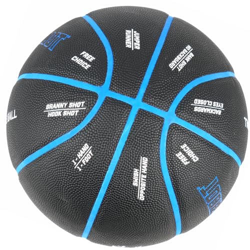 Spin-N-Shoot Basketball, Horse Game Ball with Gameplay Instructions, Indoor Outdoor Basketball for Women Boys and Girls, Official Size 6 (28.5''), Pump and Needle Included
