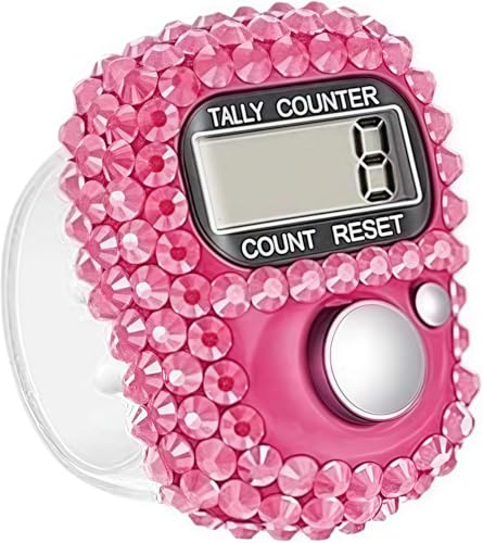 Electronic Finger Tally Counter Clicker Counter,Portable Digital Display Tally Counter,Convenient Resettable Mini Lap Counter for Golf Goods Counting Accessories,Track and Field Lap Counters - color: Pink