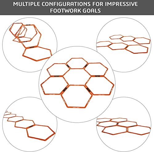 Yes4All Hex Agility Rings/Speed Rings with Carrying Bag – Hexagon Rings, Agility Hurdles for Agility Footwork Training