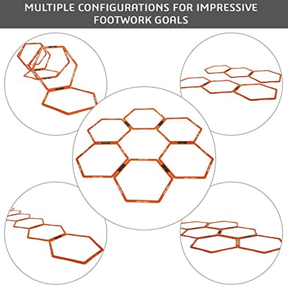 Yes4All Hex Agility Rings/Speed Rings with Carrying Bag – Hexagon Rings, Agility Hurdles for Agility Footwork Training