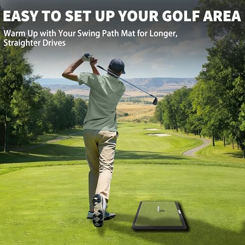 Golf Hitting Mat, Swing Path Feedback Golf Training Mat, 16"x12" Extra Replaceable Practice Mat, Indoor Outdoor Golf Swing Detection Mat, Ideal Golf Gifts for Men & Women Home Backyard Use
