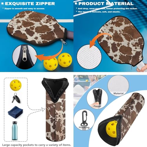Pickleball Set of 3, Carbon Fiber Pickleball Racket, 1 Pack with Pickleball Paddle Cover, 1 Pickleball Bag