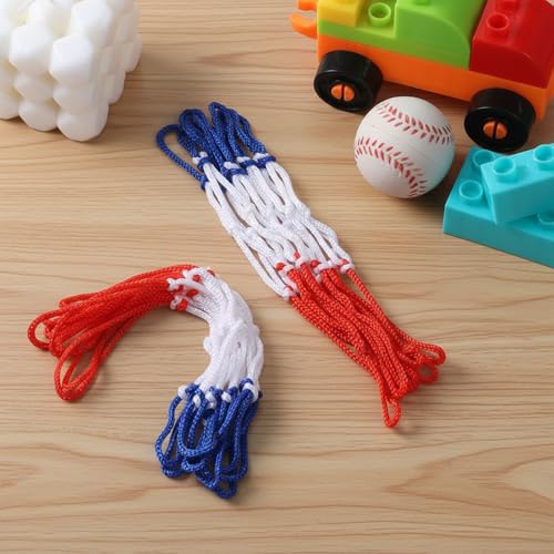 2Pcs Mini Basketball Net Replacement, 8 Loops Basketball Net Small Replacement Net for Indoor Door Room Walls, Vibrant Color
