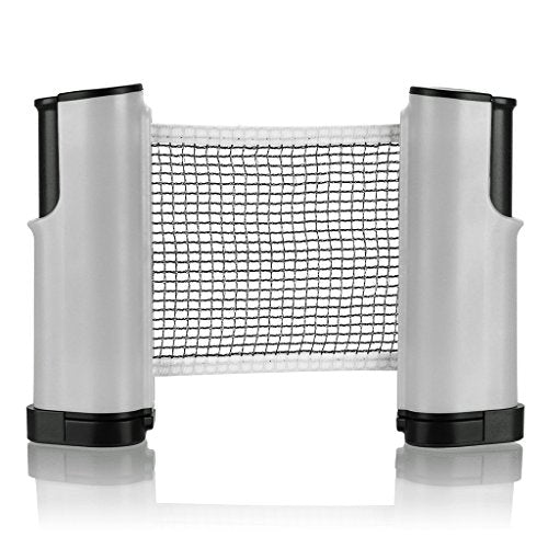 Hipiwe Retractable Table Tennis Net Replacement, Ping Pong Net and Post with PVC Storage Bag, 6 Feet(1.8M, Fits Tables Up to 2.0 inch 5.0 cm - color: Grey