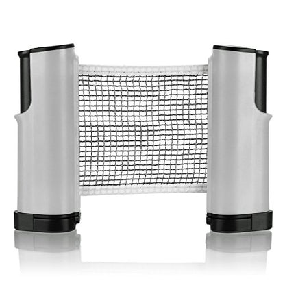 Hipiwe Retractable Table Tennis Net Replacement, Ping Pong Net and Post with PVC Storage Bag, 6 Feet(1.8M, Fits Tables Up to 2.0 inch 5.0 cm - color: Grey