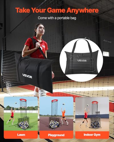 VEVOR Volleyball Training Net System,8 * 11/12 * 11ft/Pitching Practice/Spiking Practice/14 Net,Portable Net Station, Easy Setup Indoor Outdoor Target Net for Serving Spiking Setting - style: Spiking Practice
