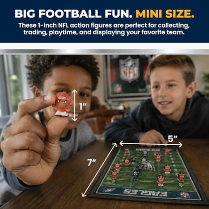 Party Animal TeenyMates NFL Action Figures Gift Set, with 11 Player Figures, Coach & Collectible Field Puzzle, NFL Football Toys for Kids & Fans