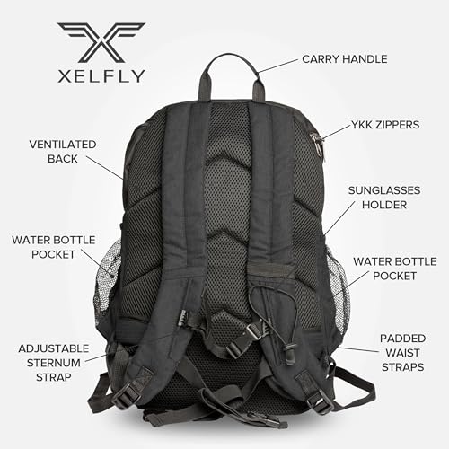 Xelfly Basketball Backpack with Ball Compartment - color: Black