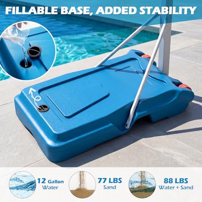 Goplus Pool Basketball Hoop, Poolside 3.3/3.6/3.9FT Adjustable Height Basketball Goal with 32" Shatterproof Backboard, Fillable Base, Wheels, Portable Pool Hoop for Outdoor