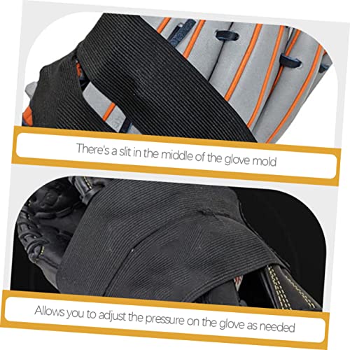 INOOMP 8pcs Baseball Glove Mallet Band Glove Fixing Wrap Baseball Gear Wrapping Band Catcher's Gear - color: Blackx4pcs, size: 35x10cmx4pcs