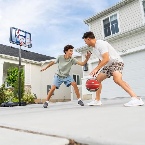 Lifetime NBA League Edition Portable Basketball Hoop, Adjustable Height 7.5-10 Ft, 44 Inch Shatterproof Fusion Backboard, Base with Wheels