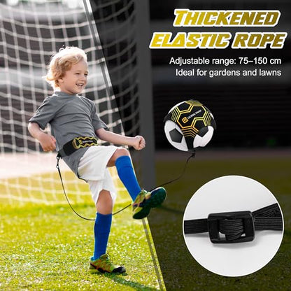 Global Park Soccer Trainer Adjustable Waist Belt - Football Training Equipment Aid for Ball Control, Passing & Shooting, Kick Throw Trainer Solo Practice Volleyball, Rugby for Kids Adults at Home - color: Black