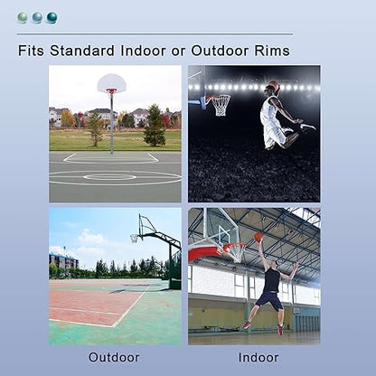 Basketball Net Outdoor, Upgrade Heavy Duty Basketball Net Replacement - Professional All-Weather Anti Whip, Fits Standard Indoor or Outdoor Standard Rim - 12 Loops (White)