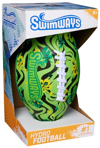 Swimways Hydro Waterproof Football, Outdoor Games for Adults and Kids, Swimming Pool Accessories and Pool Party Games,9.25 Inches, Green - color: Green (New Version)