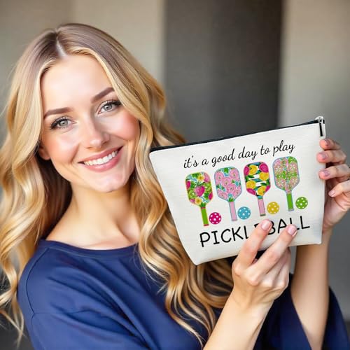 Pickleball Makeup Bag, Pickleball Gifts for Women, It's a Good Day to Play Pickleball Cosmetic Bag - color: multicolor03