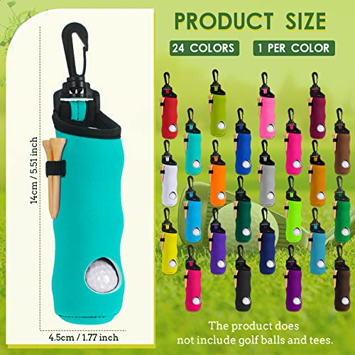 WILLBOND 24 Pcs Golf Ball Carry Bag Tee Holder for Neoprene Pouch Portable with Hook Accessories for Men Women - style: Classic