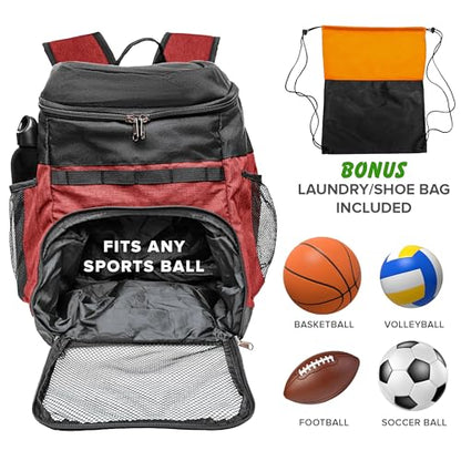 Xelfly Basketball Backpack with Ball Compartment