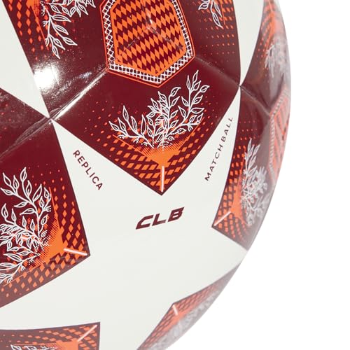 Adidas UEFA Champions League Soccer Ball - color: White/Solar Red/Collegiate Burgundy/Club, size: 4