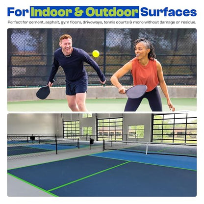 Pickleball Court Marking Kit – Pre-Measured, Pre-Cut, Ready-to-Apply Pickleball Court Tape for Indoor & Outdoor, Waterproof, Easy Setup, No Residue, Portable, Line Kit, Floor Markers