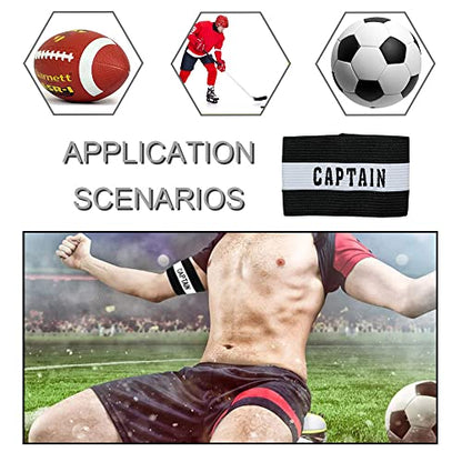 2 Pcs Captain Arm Bands for Soccer Training Unisex-Youth Captains Arm Band Adjustable Captain Armband for Football for Youth and Adult