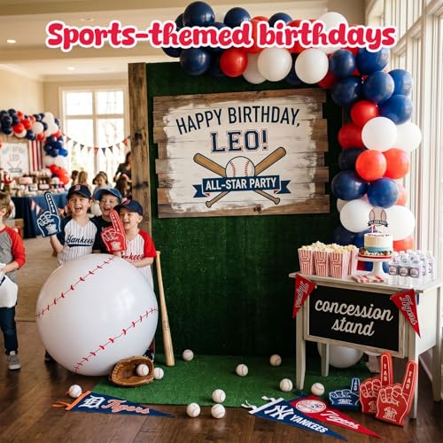 Shindel Inflatable Baseball 27-inch, Giant Inflatable Ball for Baseball Themed Party Decorations & Birthday Decor, Pool Beach Ball Toys for Kids - style: Pool Baseball Toy