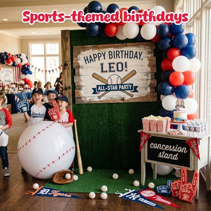Shindel Inflatable Baseball 27-inch, Giant Inflatable Ball for Baseball Themed Party Decorations & Birthday Decor, Pool Beach Ball Toys for Kids - style: Pool Baseball Toy