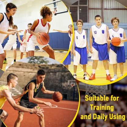 12 Pack Basketballs Bulk Official Size 7 Men Adults for Outdoor Indoor, 29.5" Teens Inflatable Basketballs Rubber Street Ball with Pump & Needles Set for Basketball Games Training Competition