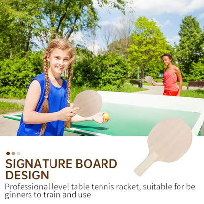 2 Pair DIY Wooden Ping Pong Paddles, Blanks Unfinished Wooden Table Tennis Racket for Painting Unique Pong Paddle Experience