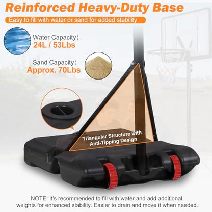 ZENY Portable Basketball Hoop, Basketball Goal Outdoor Adjustable Height 9.2ft, Driveway Backyard Basket Ball Hoop, 32'' PC Backboard