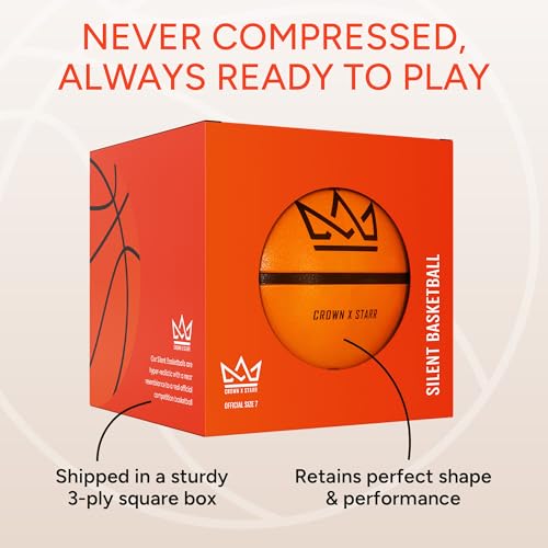 Silent Basketball Size 7 (29.5”) | 450g Quiet Basketball Dribbling Indoor Soundless Ball – Deep Grooved, Realistic Bounce Feel, Never Compressed