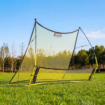 VEVOR Upgrated Soccer Rebounder Net, 2-in-1 Soccer Goal Rebounder, Thickened Fiberglass Poles Iron Pipe for Team Solo Control, Passing Practice, Easy Setup Ball Training Equipment for Teens & Adults