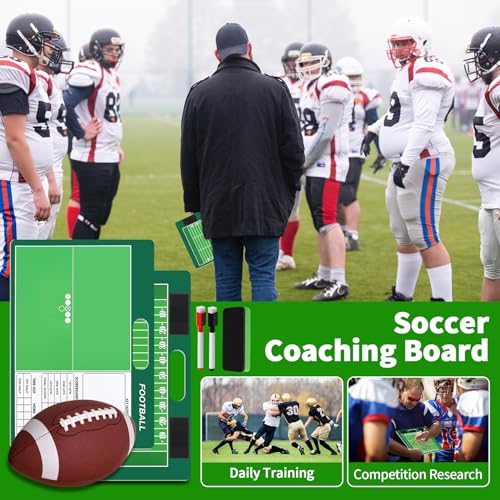 Magnetic Coach Marker Boards, Dry Erase Double-Sided Coach Lineup Clipboard, Coaches Gift, Fit for Basketball, Football, Soccer, Baseball - style: Football
