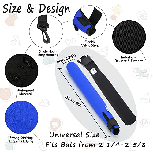 ILHSTY Bat Protector Sleeve for Baseball & Softball, Bat Warmer & Cover With Hook - color: Black, Blue