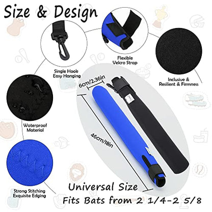 ILHSTY Bat Protector Sleeve for Baseball & Softball, Bat Warmer & Cover With Hook - color: Black, Blue