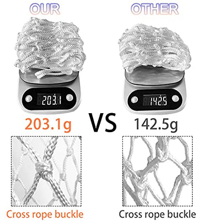 LAO XUE Basketball Net Outdoor,(7.16 oz) 12 Loops Professional Heavy Duty Basketball Net Replacement,All Weather Anti Whip, Suitable for Outdoor Standard 12 Loops Basketball Hoop