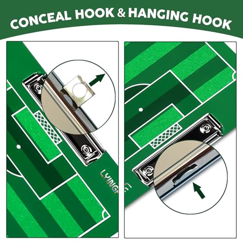 Dry Erase Coaches Clipboard, Waterproof Soccer Whiteboard for Coaches Double-Sided Soccer Clipboard for Coaches Writable and Erasable Coaching Board Dry Erase Coaching Board Dry Erase Clipboard Gift - style: Soccer