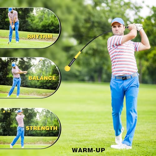 Golf Swing Trainer, Golf Warm-Up Stick for Improve Strength Tempo Balance and Flexibility, Golf Training Aid Ideal for Indoor and Outdoor Practice - size: 40''