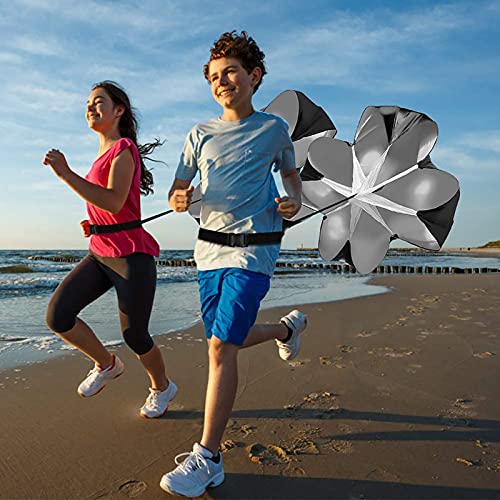 Resistance Parachute Football Training Agility Ladder Set, with 1Resistance Parachute/4hooks/6 Cones, for Kids Teenager Adult Sprint/Football Training