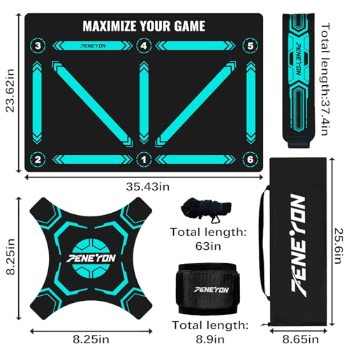 Soccer Training Equipment,Soccer Training Mat Improve Strength,Agility and Coordination,Anti-Slip Silent Absorption Soccer Footwork Training Mat,Soccer Trainer for Indoor/Outdoor Drills - style: Training Set 35*23 IN