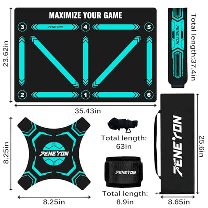 Soccer Training Equipment,Soccer Training Mat Improve Strength,Agility and Coordination,Anti-Slip Silent Absorption Soccer Footwork Training Mat,Soccer Trainer for Indoor/Outdoor Drills - style: Training Set 35*23 IN