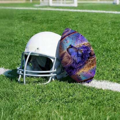 American Football, Official Size 11.9 x 7.3 Inch, Premium Composite Leather High-Grip Ball with Pro-Style Lacing, Unique Prints for Training, Games & Gifts - color: Dream Wolf