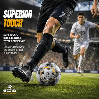 Soccer Ball Size 5,soccer ball set with 2 Mesh Bags, 1 Pump & 2 Needles , 2-Pack Official match soccer ball for kids and youth,Yarn-Wrapped Inner, three-layer Durable Materials, Indoor & Outdoor Use