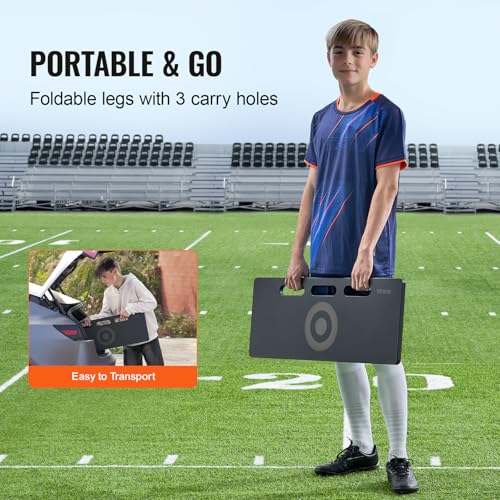 VEVOR Soccer Rebounder Board, Portable Soccer Wall with 2 Angles Rebound, Foldable HDPE Kickback Rebound Board, Soccer Training Equipment for Kids and Adults, Passing & Shooting Practice - size: 32"X12"