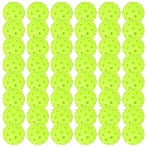 REAHOISY Outdoor Pickleball Balls 3/12/48 Pack, 40 Holes High Bounce Pickleballs with Mesh Bag, Durable Outside Pickle Ball for All Paddles & Courts - 48 Pack, ‎Neon Green : Sports & Outdoors - color: Neon Green, size: 48 Pack (with Bag)