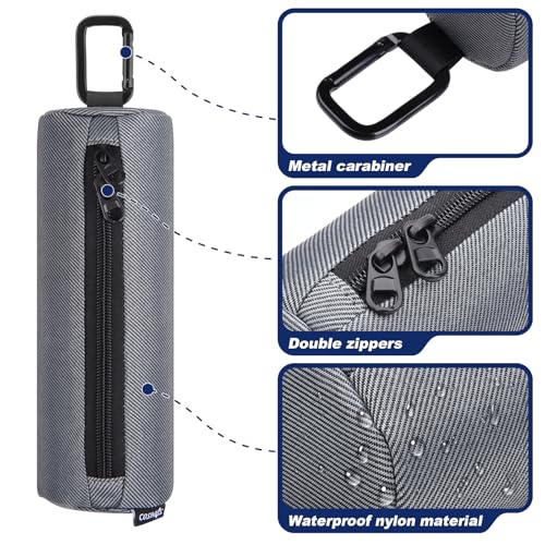 Cosmos Pickleball Ball Holder, Portable Carrying Storage Bag with Hook, Travel Accessory Pouch Holds 3 Pickleball Balls - color: Gray
