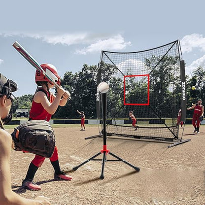 ZONLOLO 6x6ft Baseball & Softball Net for Hitting,Pitching and Batting, Throwing,Baseball net with Sturdy Bow Frame,Battting Tee,Strike Zone, Middle Size,Suitable for Kids!