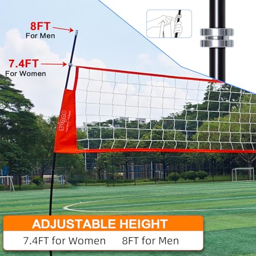 12FT/18FT Portable Volleyball Training Net for Hitting or Serving Drills, Outdoor & Indoor Freestanding Practice Net With Height Adjustable, Carry Bag - style: 18ft Portable volleyball net