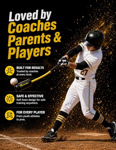 Baseball & Softball Rope Swing Trainer, 2026 Upgraded High-Density Foam Style Connection Batting Training Bat for Better Feedback, Indoor/Outdoor Hitting Practice Aid for Youth Beginners