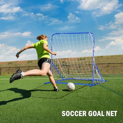 Soccer Baseball Rebounder Net, Soccer Goal Net, Volleyball Softball Rebound Pitchback Net Quick-Switch Angle Training for Control, Passing Practice, Bounce Back Rebounder Goals Gifts Trainer Equipment - size: 4FTx4FT